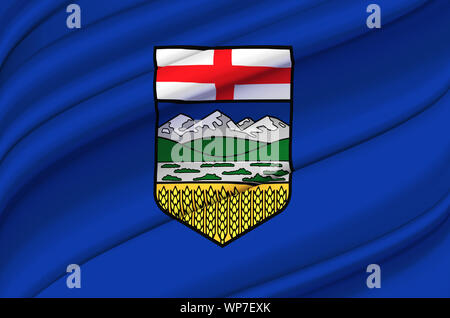 Alberta waving flag illustration. États, les villes et régions du Canada. Parfait pour l'utilisation d'arrière-plan et la texture. Banque D'Images