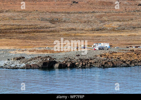 La Côte d'Ulukhaktok situé sur le côté ouest de l'île Victoria sur le golfe d'Amundsen, dans les Territoires du Nord-Ouest, Canada. Banque D'Images