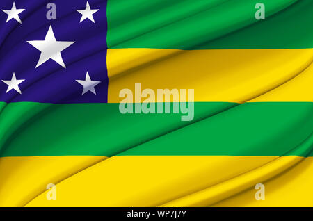 Sergipe waving flag illustration. États du Brésil. Parfait pour l'utilisation d'arrière-plan et la texture. Banque D'Images
