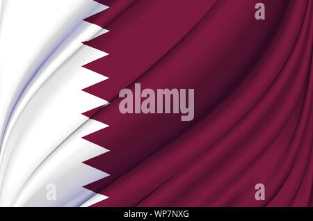 Le Qatar waving flag illustration. Les pays d'Asie. Parfait pour l'utilisation d'arrière-plan et la texture. Banque D'Images