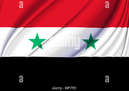 La Syrie waving flag illustration. Les pays d'Asie. Parfait pour l'utilisation d'arrière-plan et la texture. Banque D'Images