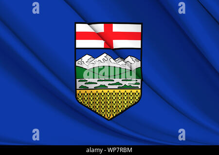 Alberta waving flag illustration. États, les villes et régions du Canada. Parfait pour l'utilisation d'arrière-plan et la texture. Banque D'Images