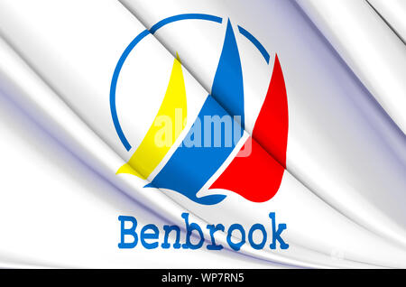 Benbrook waving flag illustration. Les régions et les villes des États-Unis. Parfait pour l'utilisation d'arrière-plan et la texture. Banque D'Images