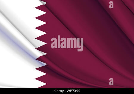 Le Qatar waving flag illustration. Les pays d'Asie. Parfait pour l'utilisation d'arrière-plan et la texture. Banque D'Images