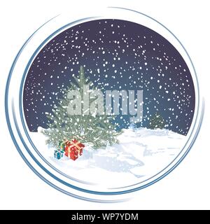 Scène de Noël Illustration de Vecteur