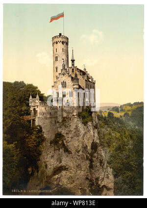 Château de Lichtenstein, Allemagne ; Wurtemburg, Banque D'Images