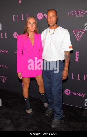 NEW YORK, NEW YORK - 05 SEPTEMBRE : Sabrina Albarello et Heron Preston assister à elle, les femmes en musique présenté par Spotify et hébergé par Nina Garcia, confiture Banque D'Images