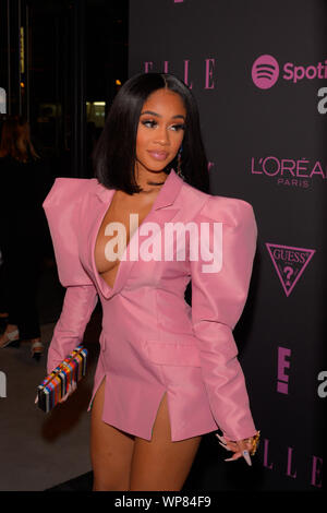 NEW YORK, NEW YORK - 05 SEPTEMBRE : Saweetie assiste à elle, les femmes en musique présenté par Spotify et hébergé par Nina Garcia, Jameela Jamil & E ! Entertainm Banque D'Images