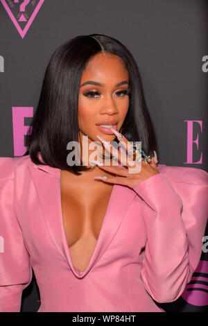 NEW YORK, NEW YORK - 05 SEPTEMBRE : Saweetie assiste à elle, les femmes en musique présenté par Spotify et hébergé par Nina Garcia, Jameela Jamil & E ! Entertainm Banque D'Images