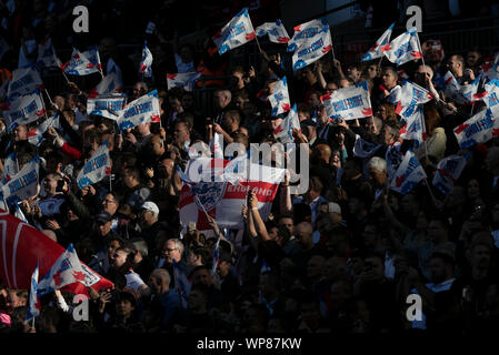 Londres, Royaume-Uni. Sep 7, 2019. Les partisans de l'Angleterre sont vus dans les stands avant l'UEFA Euro 2020 Tour Groupe un match entre l'Angleterre et la Bulgarie à Londres, Angleterre le 7 septembre 2019. Credit : Han Yan/Xinhua/Alamy Live News Banque D'Images