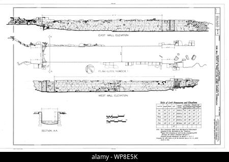 Lock 1 plan de Great Falls Canal Patowmack Banque D'Images