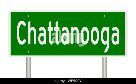 Rendu d'une autoroute verte signe pour Chattanooga Tennessee Banque D'Images