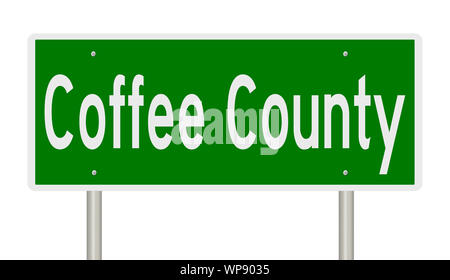 Rendu d'une autoroute verte signe pour Coffee Comté Ohio Banque D'Images
