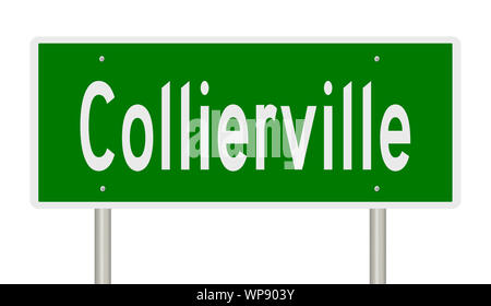 Rendu d'une autoroute verte signe pour Collierville Tennessee Banque D'Images