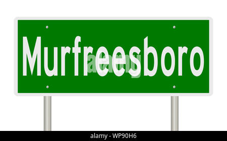 Rendu d'une autoroute verte signe pour Murfreesboro Tennessee Banque D'Images