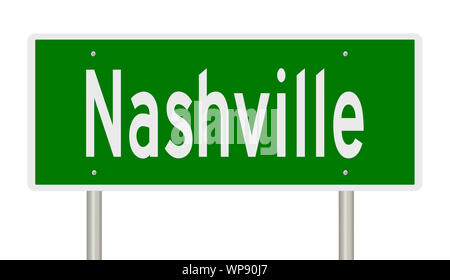 Rendu d'une autoroute verte signe pour Nashville, Tennessee Banque D'Images