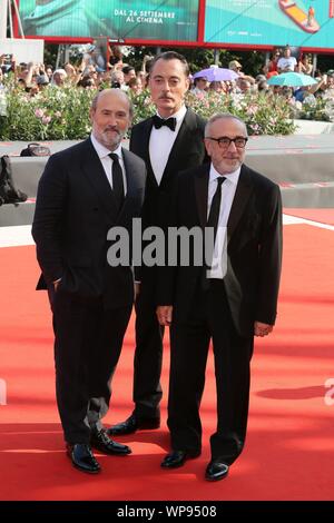 Venise, Italie - 01 septembre : Javier Camara, Maurizio Lombardi et Silvio Orlando à pied le tapis rouge de "le nouveau Pape' le dépistage au cours de la 76e ven Banque D'Images