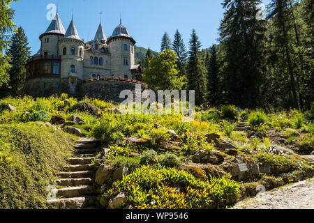 Château Savoia, Gressoney-Saint-Jean, Aoste, Val d'aoste, Italie Banque D'Images