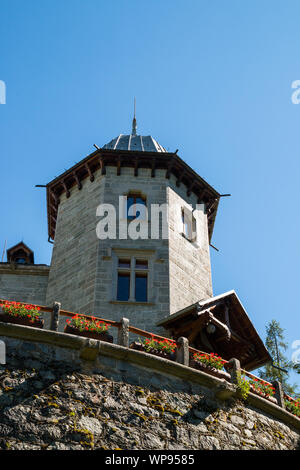 Château Savoia, Gressoney-Saint-Jean, Aoste, Val d'aoste, Italie Banque D'Images