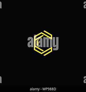 Innovation créative Lettre initiale C. CC logo luxe Minimal monogramme. Professional conception initiale. Caractères de la classe affaires. Symbole de l'alphabet. Illustration de Vecteur