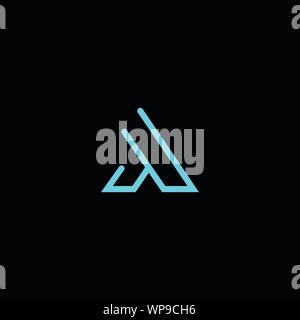 Innovation créative Lettre initiale A. AA logo monogramme de luxe. Professional conception initiale. Caractères de la classe affaires. Symbole de l'alphabet. Illustration de Vecteur