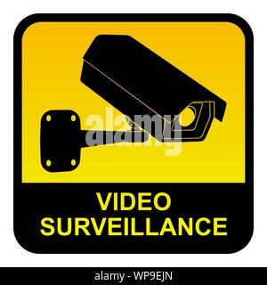 Autocollant d'avertissement pour la vidéo surveillance Illustration de Vecteur