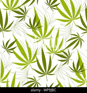 Modèle transparent avec des feuilles de chanvre. Vecteur Stock Illustration de Vecteur