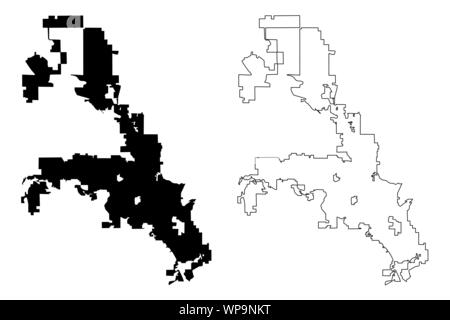 Reno City ( États-Unis villes, United States of America, USA) site vector illustration, scribble sketch ville de Reno site Illustration de Vecteur