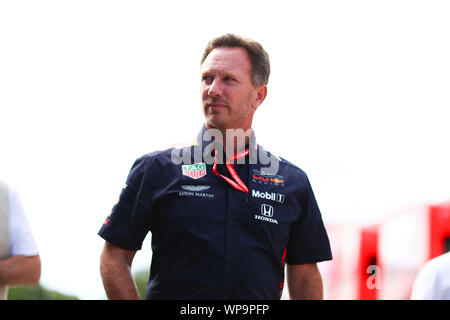 Christian Horner, Directeur principal de l'équipe RedBull Racing GP Italien de Monza, 5-8 septembre 2019 Banque D'Images