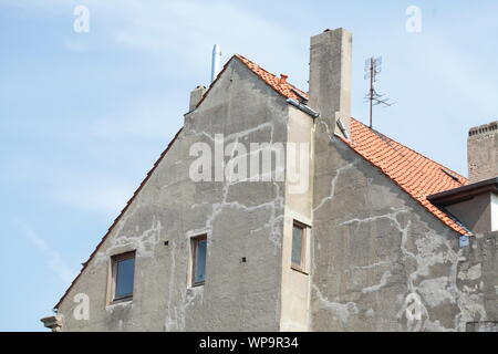 Vieille maison grise wall, Bremerhaven, Allemagne Banque D'Images