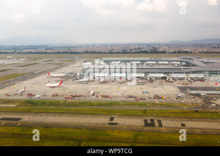 Bogota, Colombie - 31 janvier 2019 : Vue aérienne de l'aéroport de Bogota (bog) en Colombie. Banque D'Images