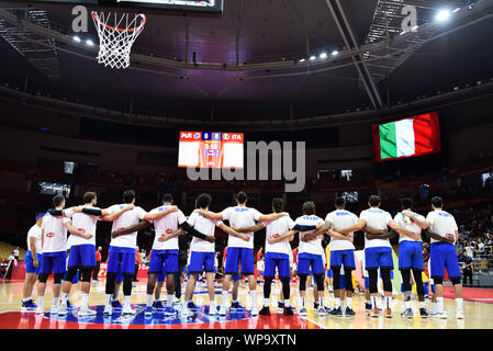 Wuhan (Chine), l'Italie, 08 Sep 2019, l'Italie pendant la Coupe du Monde de Basket-ball 2019 - Porto Rico Vs Italie - Italie - l'Équipe nationale de basket-ball Crédit : LPS/Massimo Matta/Alamy Live News Banque D'Images