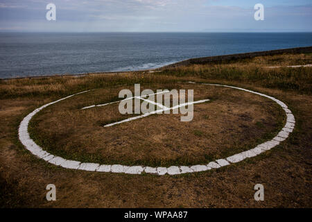 Aérodrome pour hélicoptères sur la côte de l'Ecosse Banque D'Images