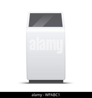 Kiosque d'information interactif de vecteur. La borne blanche verticale pour une utilisation intérieure et extérieure Illustration de Vecteur