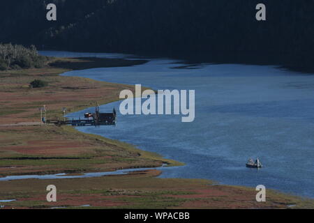 L'estuaire de marée de Boesmans Rivier l'ouest de Kenton-on-Sea, Eastern Cape, Afrique du Sud Banque D'Images