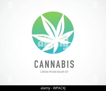 Feuille de cannabis, de la marijuana médicale, CBD, symbole de l'huile et le logo. Conception vectorielle Illustration de Vecteur