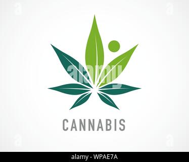 Feuille de cannabis, de la marijuana médicale, CBD, symbole de l'huile et le logo. Conception vectorielle Illustration de Vecteur