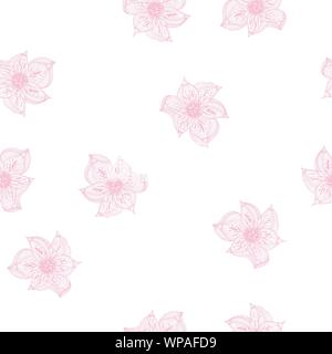 Modèle de résumé transparente orchidée dessiné à la main. Fleurs rétro contour main orchidée, grande conception pour tout usage. Contours vecteur. Arrière-plan de la nature. T Illustration de Vecteur