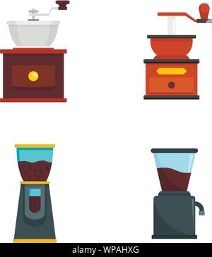 Moulin café icon set. Télévision Jeu de moulin café vector icons pour web design Illustration de Vecteur