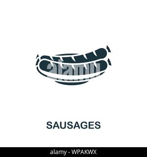 Icône vecteur saucisses symbole. Signe de la création à partir de la collection d'icônes de l'Oktoberfest. Pourvus d''une télévision et d'ordinateur pour l'icône de saucisses mobile Illustration de Vecteur