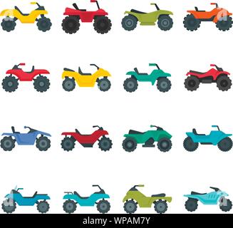 Quad icons set. Télévision jeu de quad vector icons pour web design Illustration de Vecteur