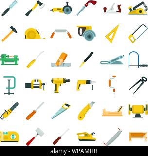 Carpenter icon set. Télévision ensemble d'icônes vectorielles carpenter pour la conception web Illustration de Vecteur