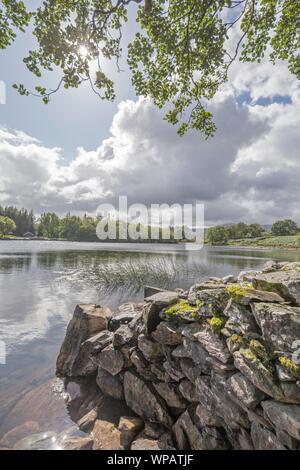 Cynwch Llyn lac sur le précipice populaire à pied, le parc national de Snowdonia, le Nord du Pays de Galles, Royaume-Uni Banque D'Images