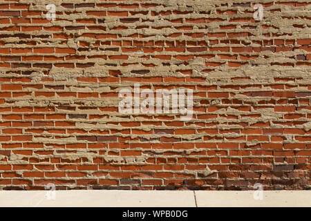 Vieux mur de briques dans la ville de Midwest. Banque D'Images