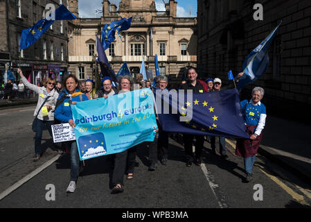 Edimbourg, Ecosse, le 31 août 2019. Mouvement européen en Ecosse ont organisé une manifestation contre la prorogation du Parlement. Banque D'Images