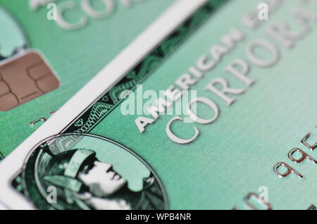 Deux cartes de crédit-cartes American Express Banque D'Images