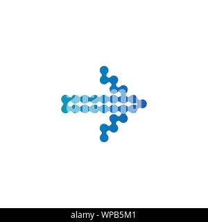 Connecté points dans une forme de flèche. Thème de l'eau concept. Résumé de l'élément de conception. Stock Vector illustration isolé sur fond blanc Illustration de Vecteur