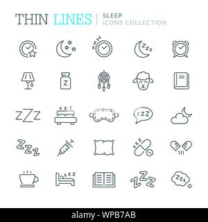 Collection d'icônes liées au sommeil Illustration de Vecteur