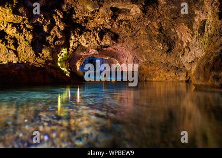 Grottes de Grutas de São Vicente grottes, Sao Vicente, Madeira, Portugal Banque D'Images