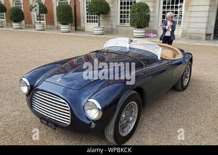 Ferrari 166 MM Barchetta (1950), Concours d'élégance 2019, Hampton Court Palace, East Molesey, Surrey, Angleterre, Grande-Bretagne, Royaume-Uni, Europe Banque D'Images